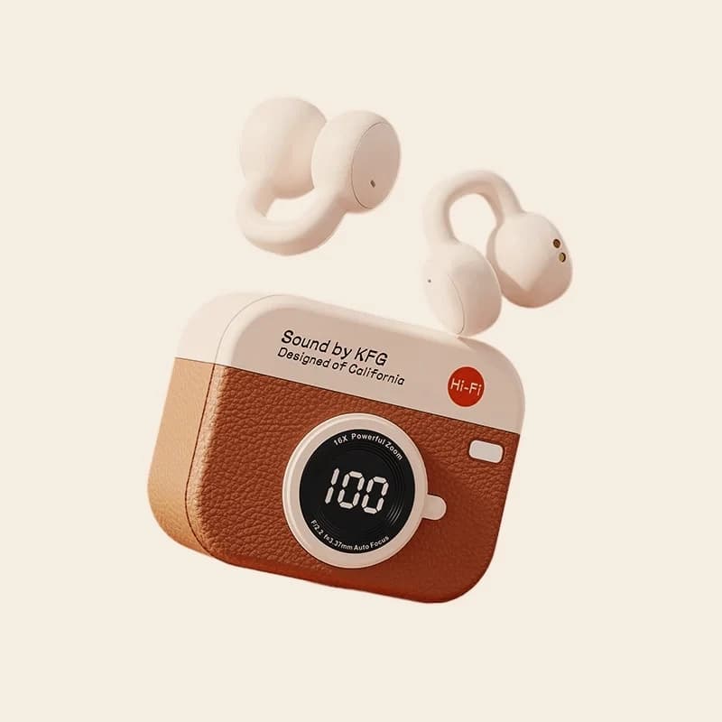 Nuovi Auricolari Bluetooth Wireless, Cuffie a Clip con Design Cartoon, Display, Audio Stereo, Portatili con Microfono