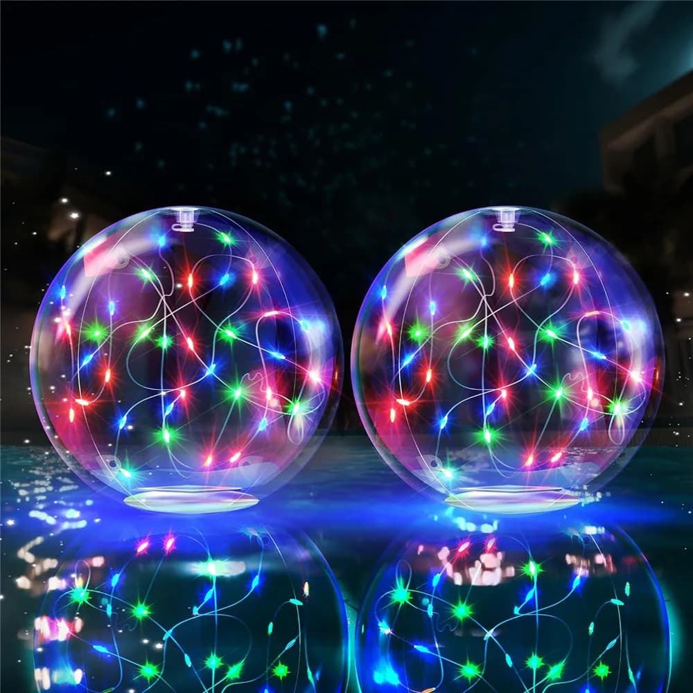 Luci Galleggianti a Forma di Fata per Piscina, Alimentate a Energia Solare, Palline LED Impermeabili Gonfiabili per Decorazioni Festa in Piscina