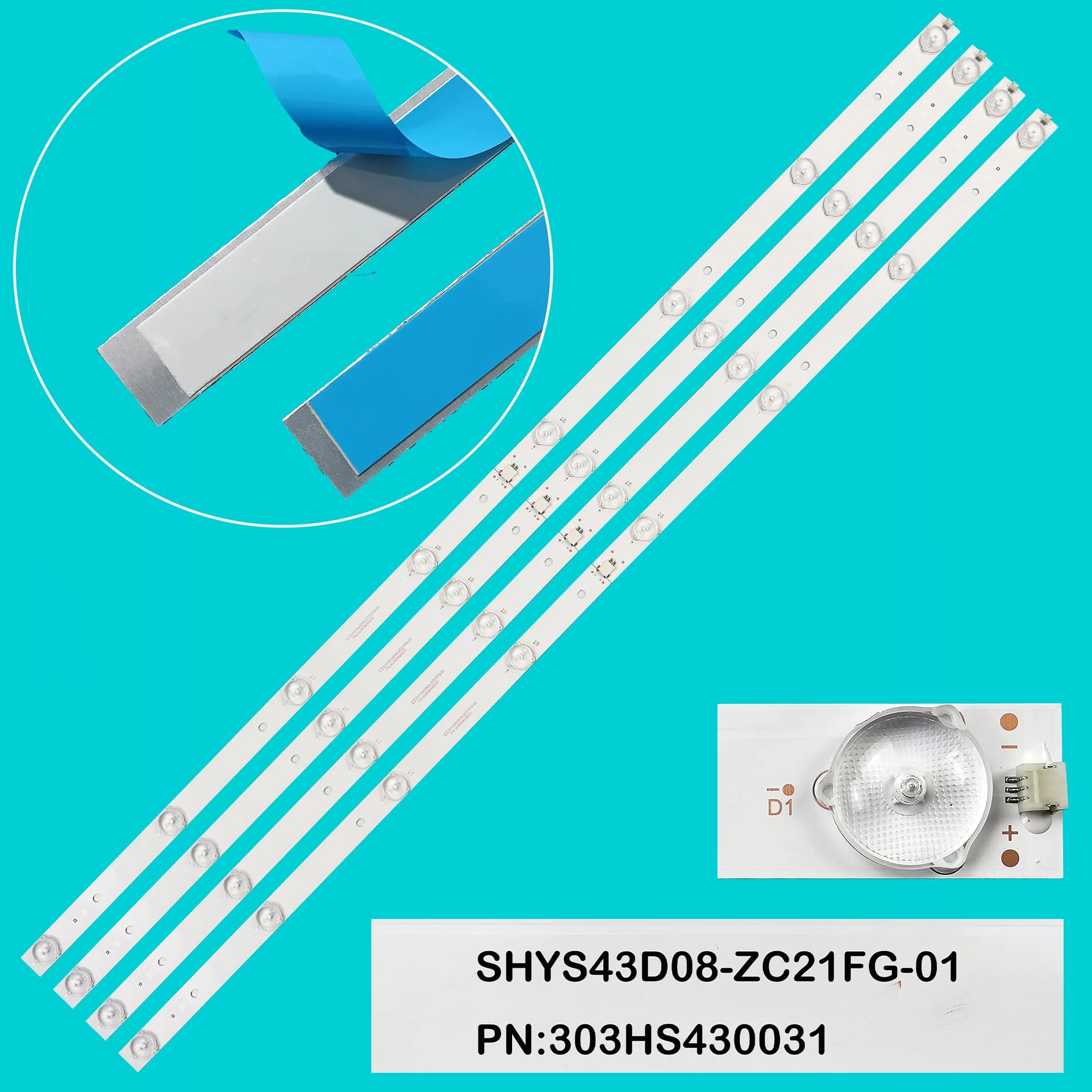 Striscia di retroilluminazione a LED per 43LEX-5007/FT2C 43LEX-5007/FT2C/RU SHYS43D08-ZC21FG-01 PN:303HS430031