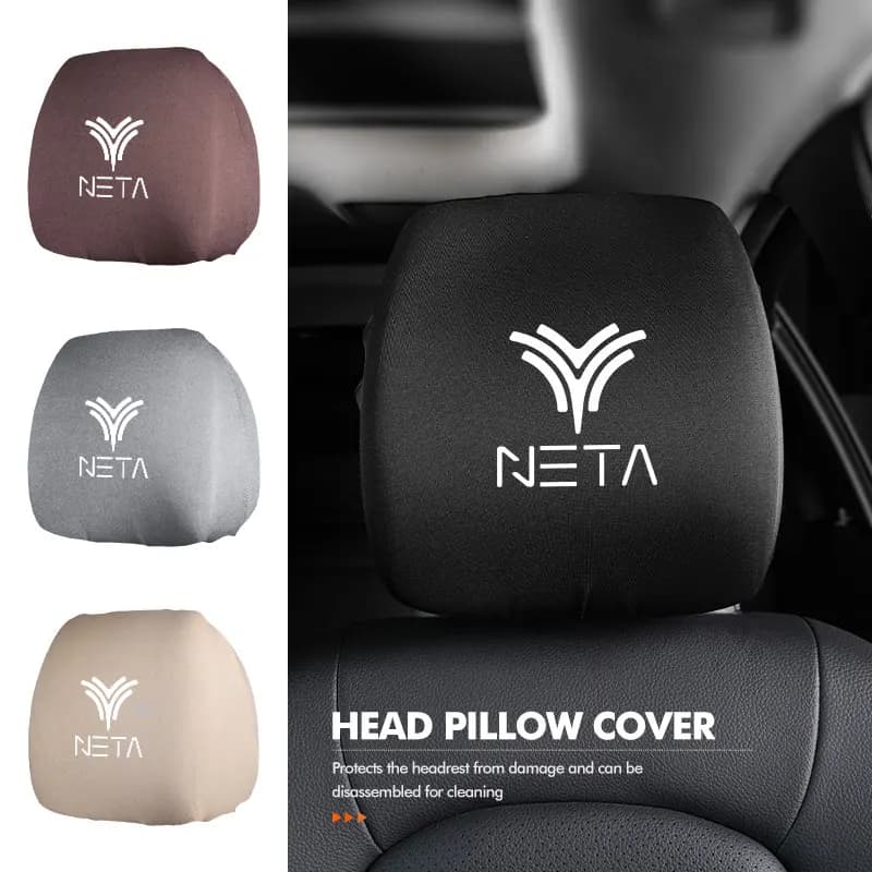 Car Seat Headrest Pillowcase Elastic Neck Pillow Dustproof Cover For NETA Vehicles 2020 2021 2022 2023 2024
