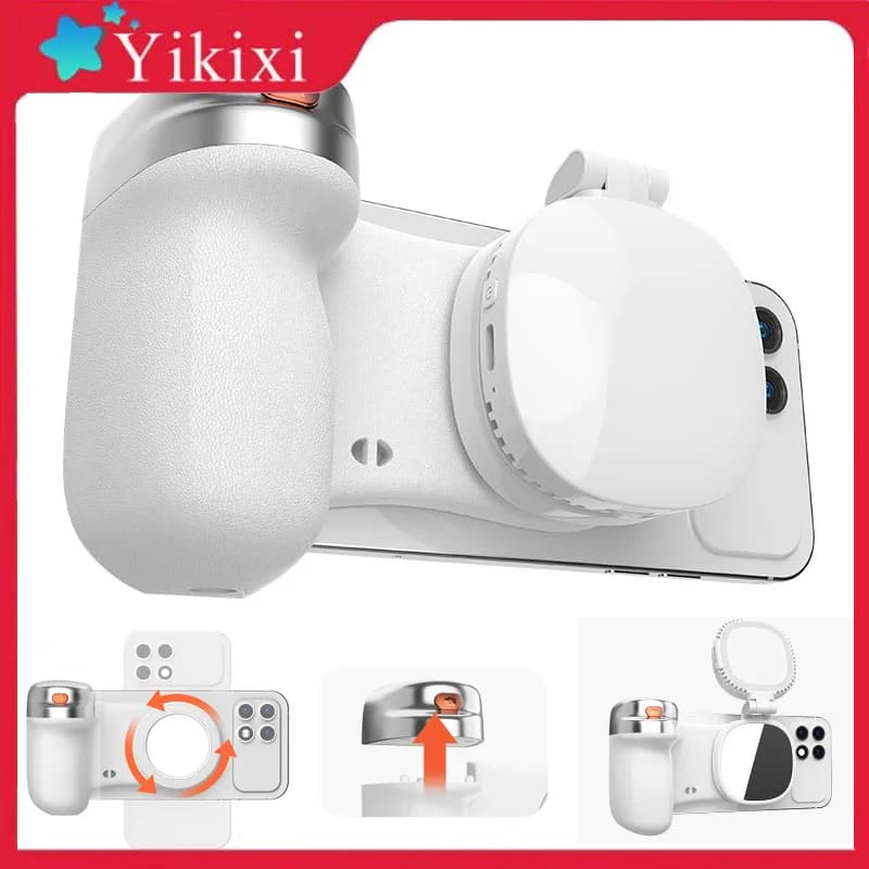 Impugnatura Magnetica Bluetooth per Fotografia con Smartphone, Compatibile MagSafe, con Luce di Riempimento, Controller Portatile per Selfie e Riprese Mobili