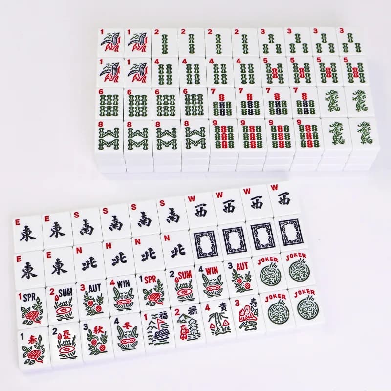 166 blocchi 30mm Viaggio Piastrelle Mahjong americane Mahjong ebraico Gioco da tavolo Carte da gioco Set da gioco Mahjong in stile occidentale degli Stati Uniti Regali