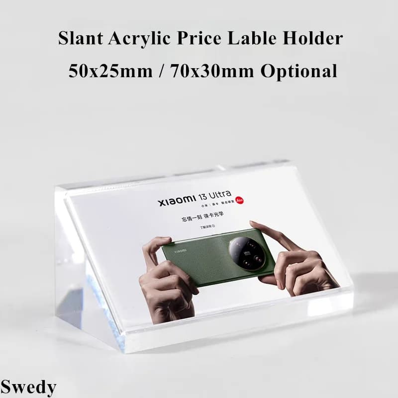 50x25mm / 70x30mm Etichetta per piccoli prezzi Etichette per carte Numero da tavolo Nome Supporto per menu Mini Supporto per cartello in acrilico Espositore