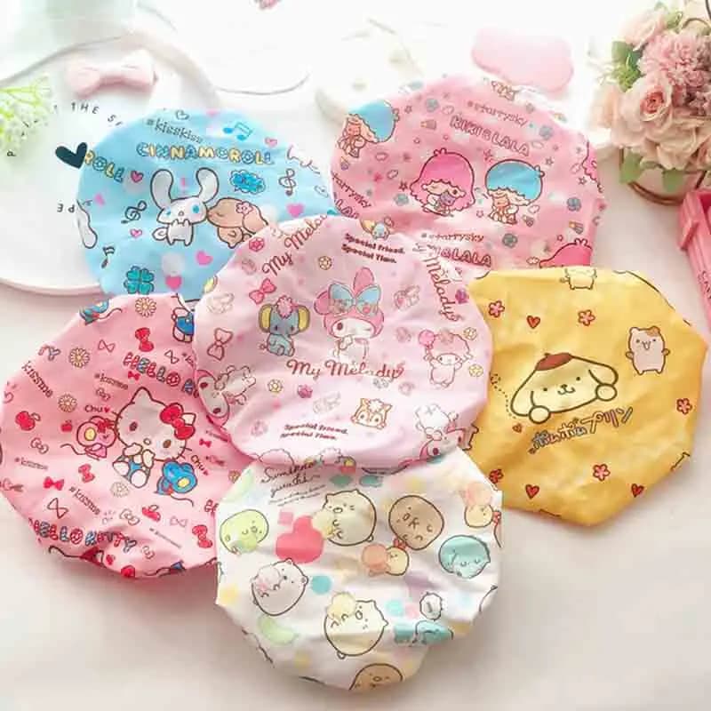 New Sanrio Kawaii Cartoon Hello Kitty Adult Shower Head Melody Wash Care Cap Bath Head Waterproof Bathtub Tools