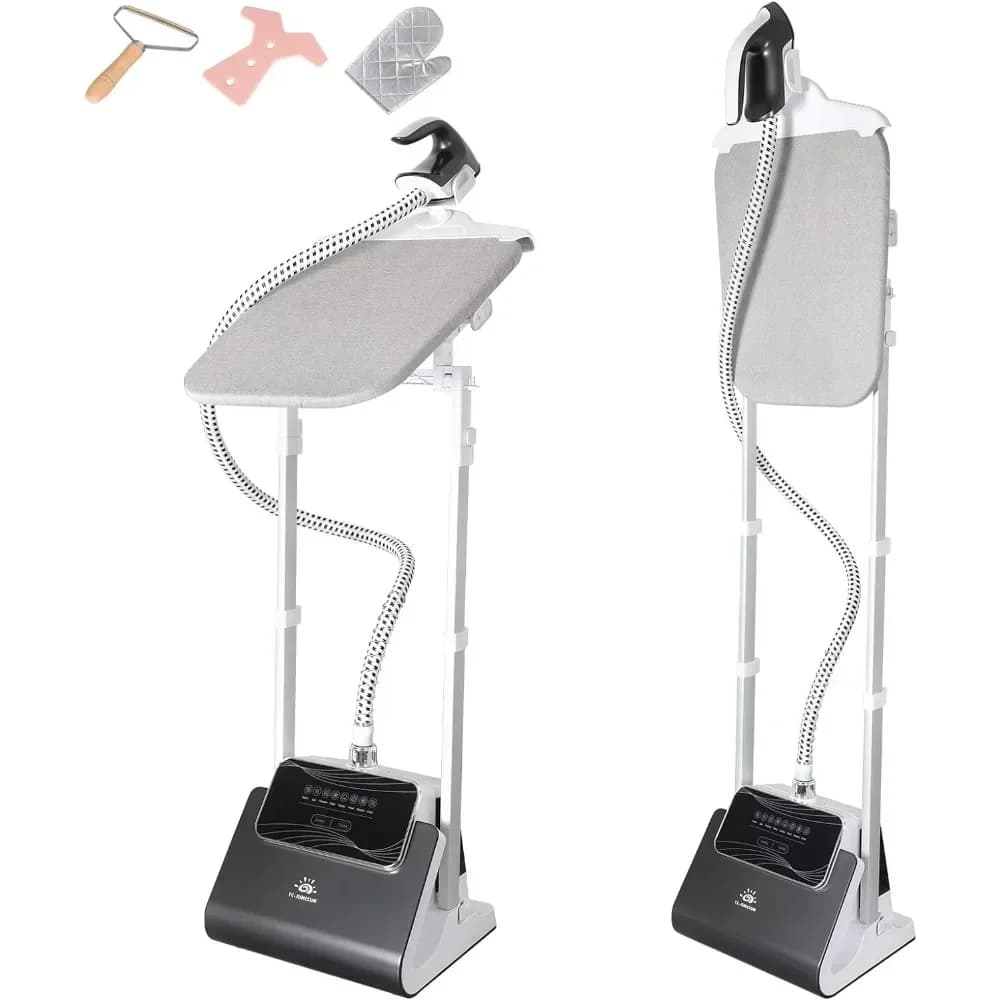 Vaporiera SAT per vestiti in piedi, potente vaporiera verticale a grandezza naturale da 1500 W con asse da stiro regolabile, 90 minuti