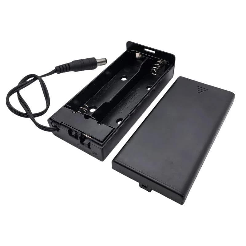 Portabatterie fai da te da 7.4V, custodia per 1/4 batterie 18650 con connettore DC 5.5x2.1 e interruttore ON/OFF