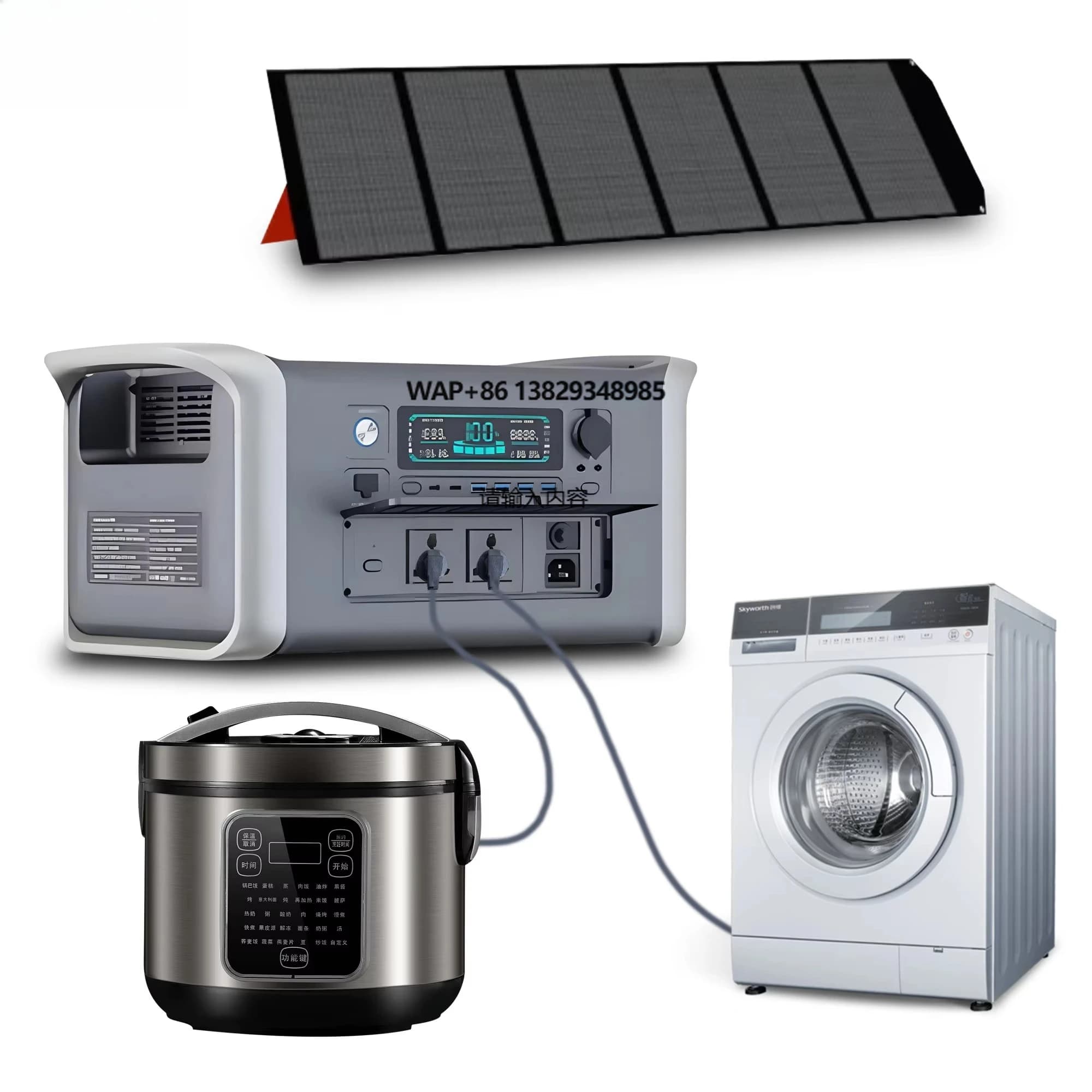 Generatore solare domestico a onda sinusoidale pura 1800W 320000mAh 1024Wh Diodo emettitore di luce portatile MPPT Avviatore di emergenza per auto all'aperto