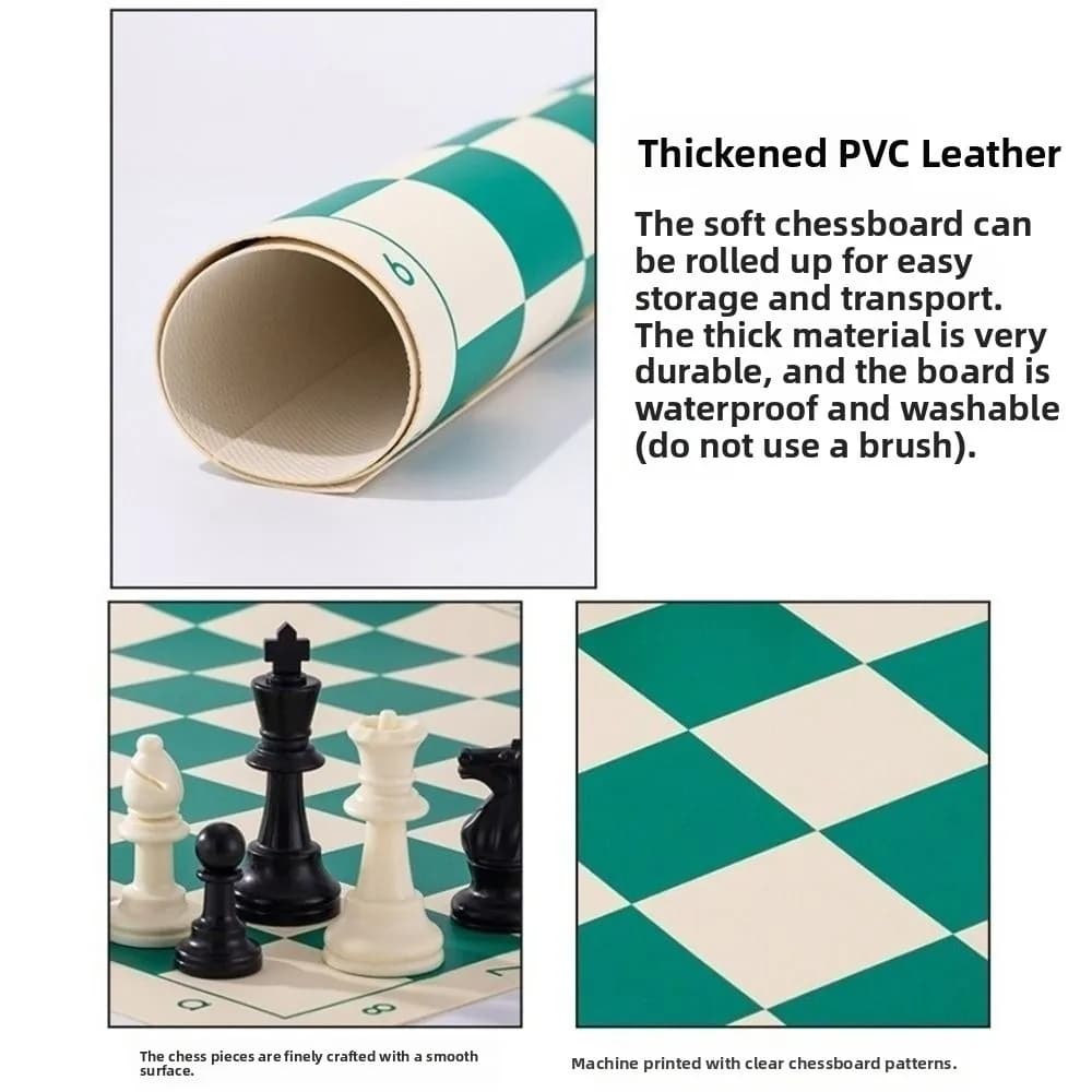 36/42/51cm Chessboard Medieval Chess Set Folding Board Resin Tournament Chess Board Games Rollable Non Slip Mat