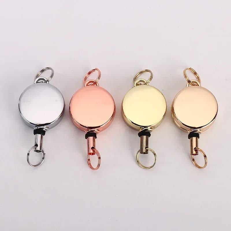 1pc 2CM Piccolo metallo facile da tirare fibbia retrattile porta badge bobina porta carte certificato bagaglio portachiavi accessori per infermiere