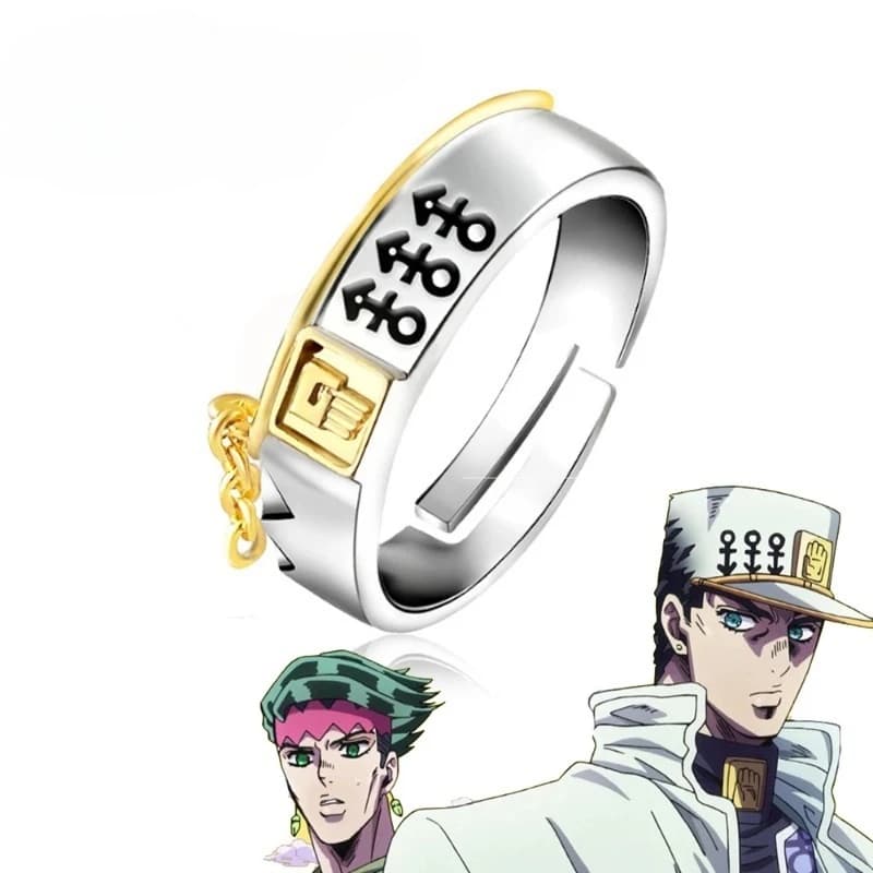 Ring in Copper with Golden Palm and Kujō Jōtarō White Hat by Diamond Is Unbreakable - JOJO Adventure Bizarre