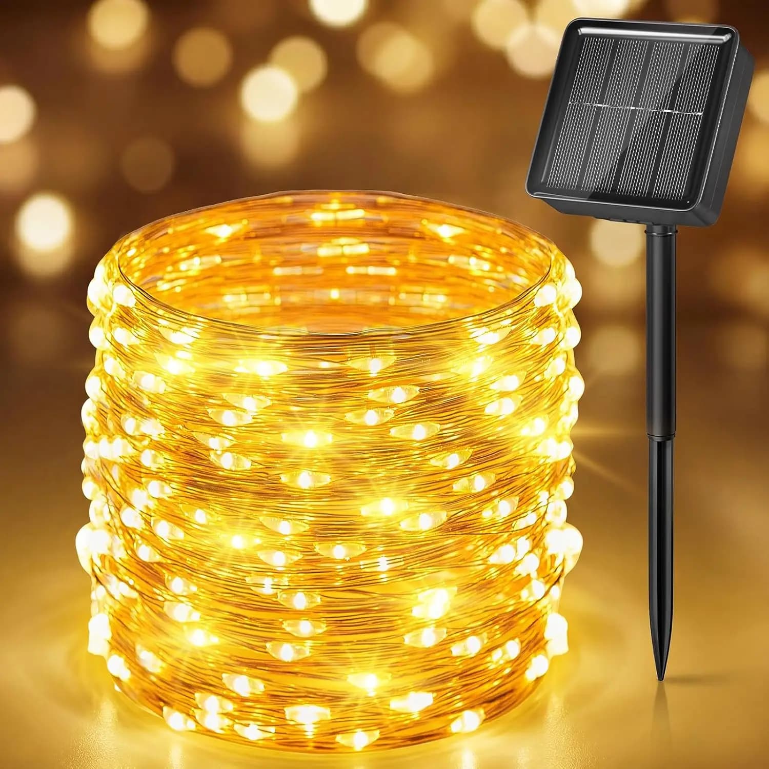 Solar Fairy Lights,33Ft 100 LED Solar String Lights Outdoor, IP65 Waterproof Patio Lights with 8 Modes for Tree Patio Christmas