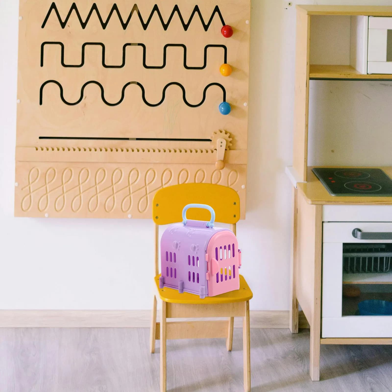 Set di 4 Trasportini Realistici per Cani da Casa delle Bambole, Gabbie Portatili in Miniatura per Animali Domestici, Accessori per Giocare a Viaggiare con Piccoli Animali
