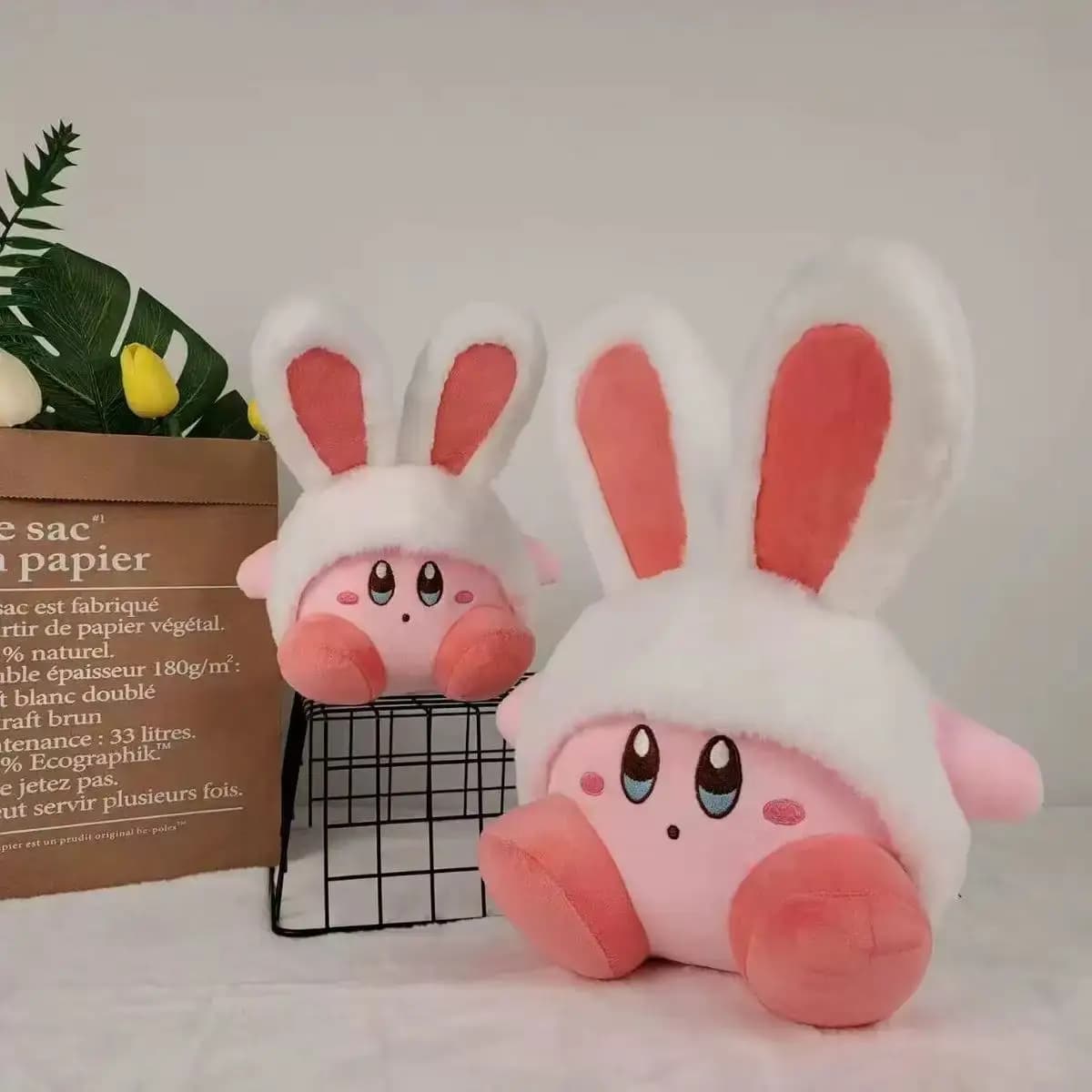 20 cm-30 cm Orecchio di Coniglio Kirby Peluche Giocattoli di Peluche Abbraccio Cuscino Afferrare Macchina Decorazione Della Stanza delle Bambole Giocattoli Per Bambini Ragazza regalo di festa