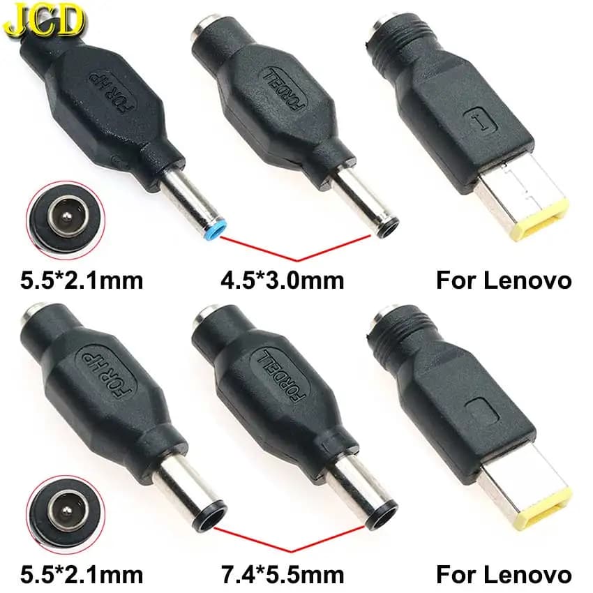 Adattatore di Alimentazione DC 4.5*3.0mm 7.4*5.0/5.5mm Maschio a 5.5*2.1mm Femmina per Notebook Lenovo Dell HP