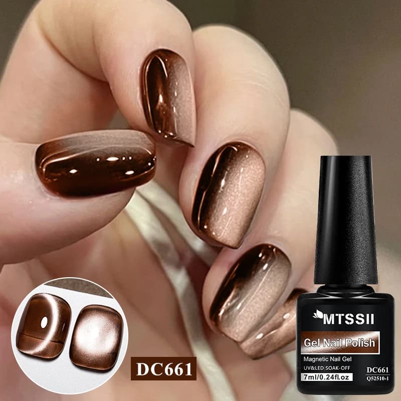 MTSSII 7ml Coffee Series Cat Gel magnetico Smalto per unghie Vetro marrone chiaro di luna Soak Off Gel UV LED Nail Art Vernice per manicure