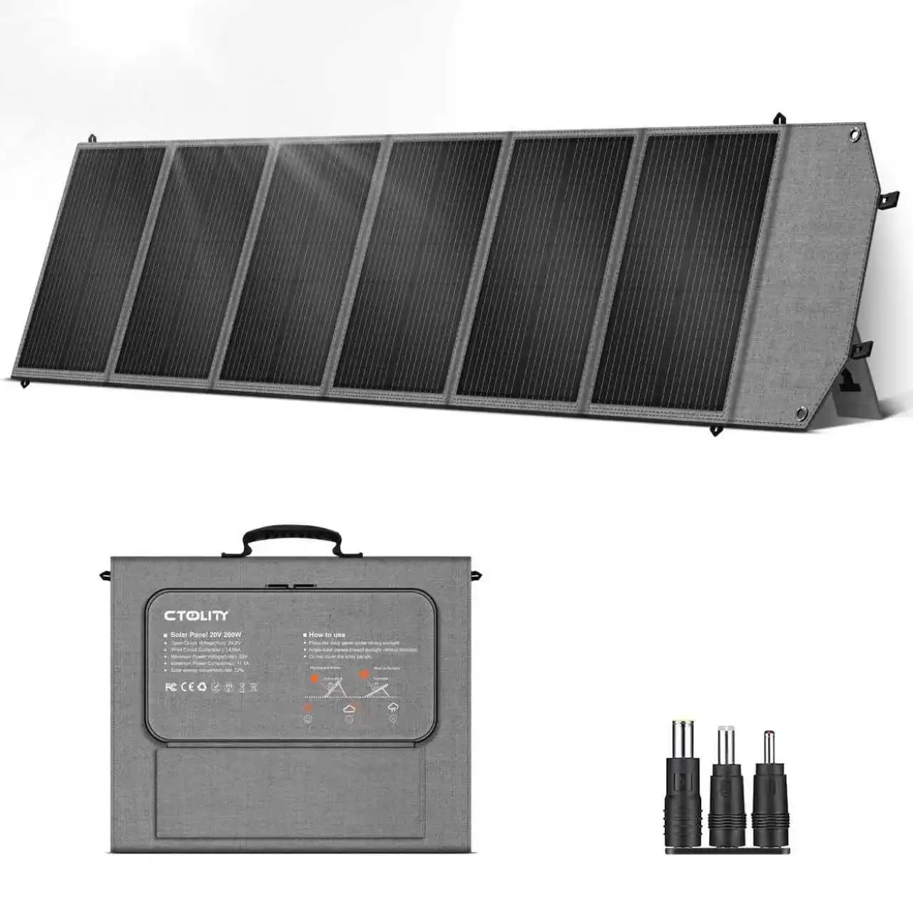 Pannello Solare Portatile da 200W, Kit Pannello Solare Pieghevole - Caricatore Solare Portatile per Laptop, Generatore Solare, Furgone, Campeggio