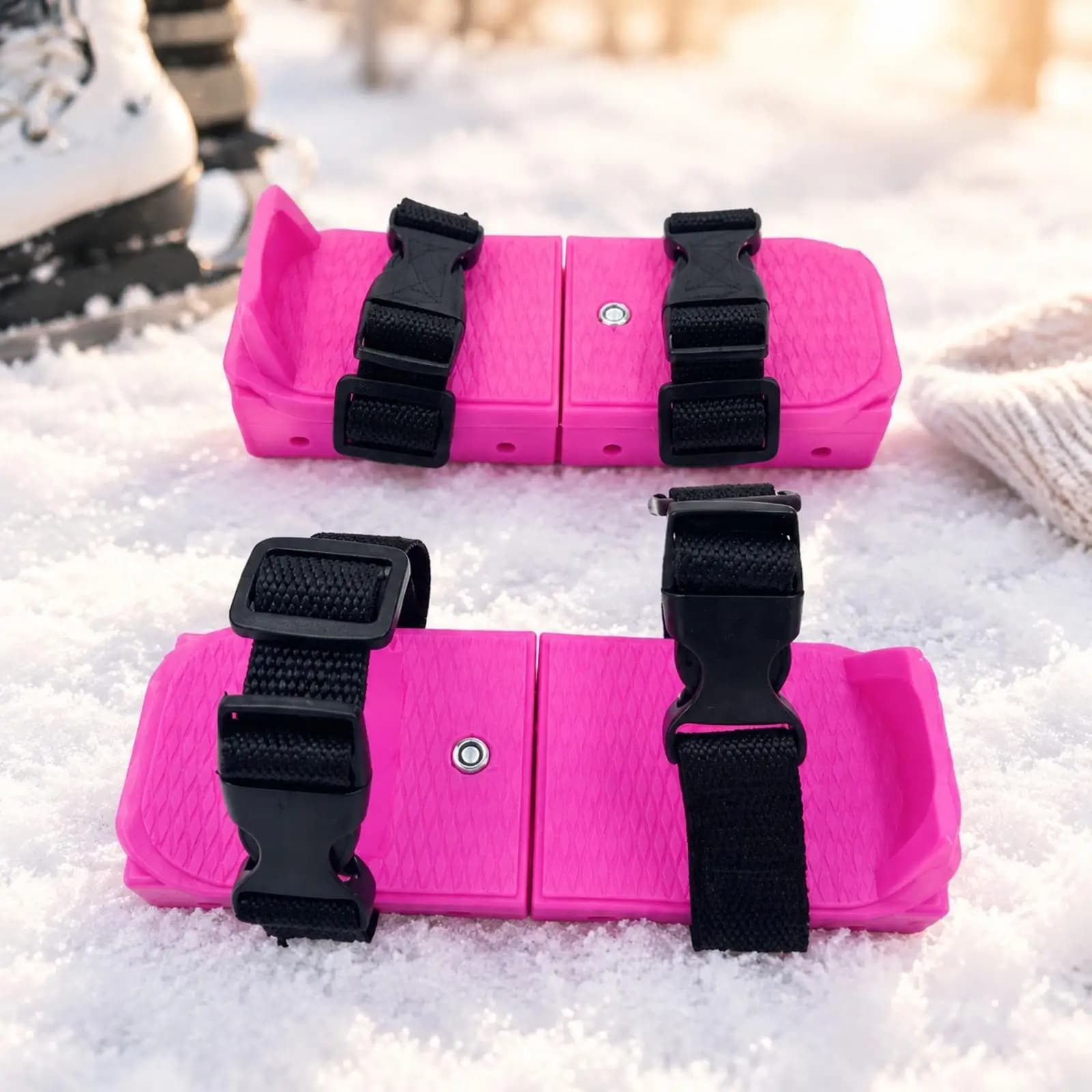 Beginner Skating Balance Trainer for Children Ice Skates with Adjustable Buckle Fit and Textured Base for Rink Safety