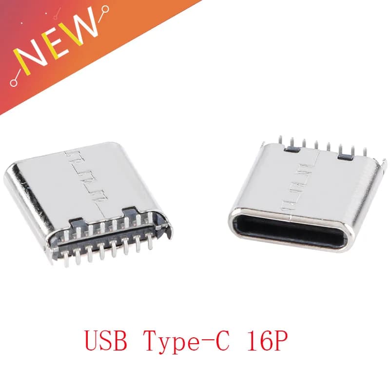 1-10 pz 16Pin USB Tipo C Connettore Verticale SMT Interfaccia Maschio Presa Spina Porta di Ricarica Connettore 16P Tipo-C Martinetti