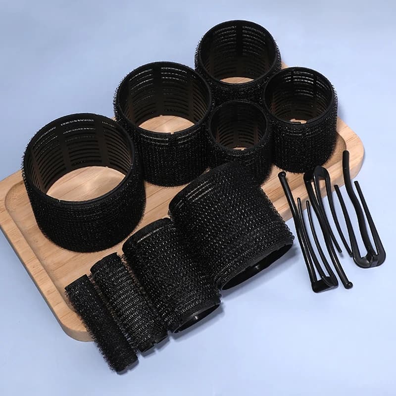 Rulli bigodini soffici per radice di capelli neri con clip Bigodini pigri autoadesivi Accessori per capelli per lo styling delle donne Strumento per lo styling dei capelli