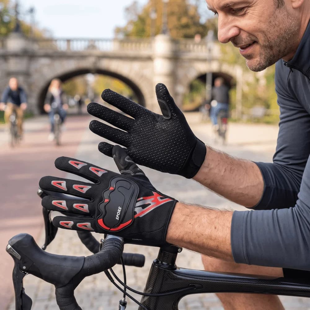 Anti-Slip Cycling Gloves Mesh Material Breathable Riding Gloves Wear-resistant Touchscreen Compatible Fitness Gloves Gym Fitness