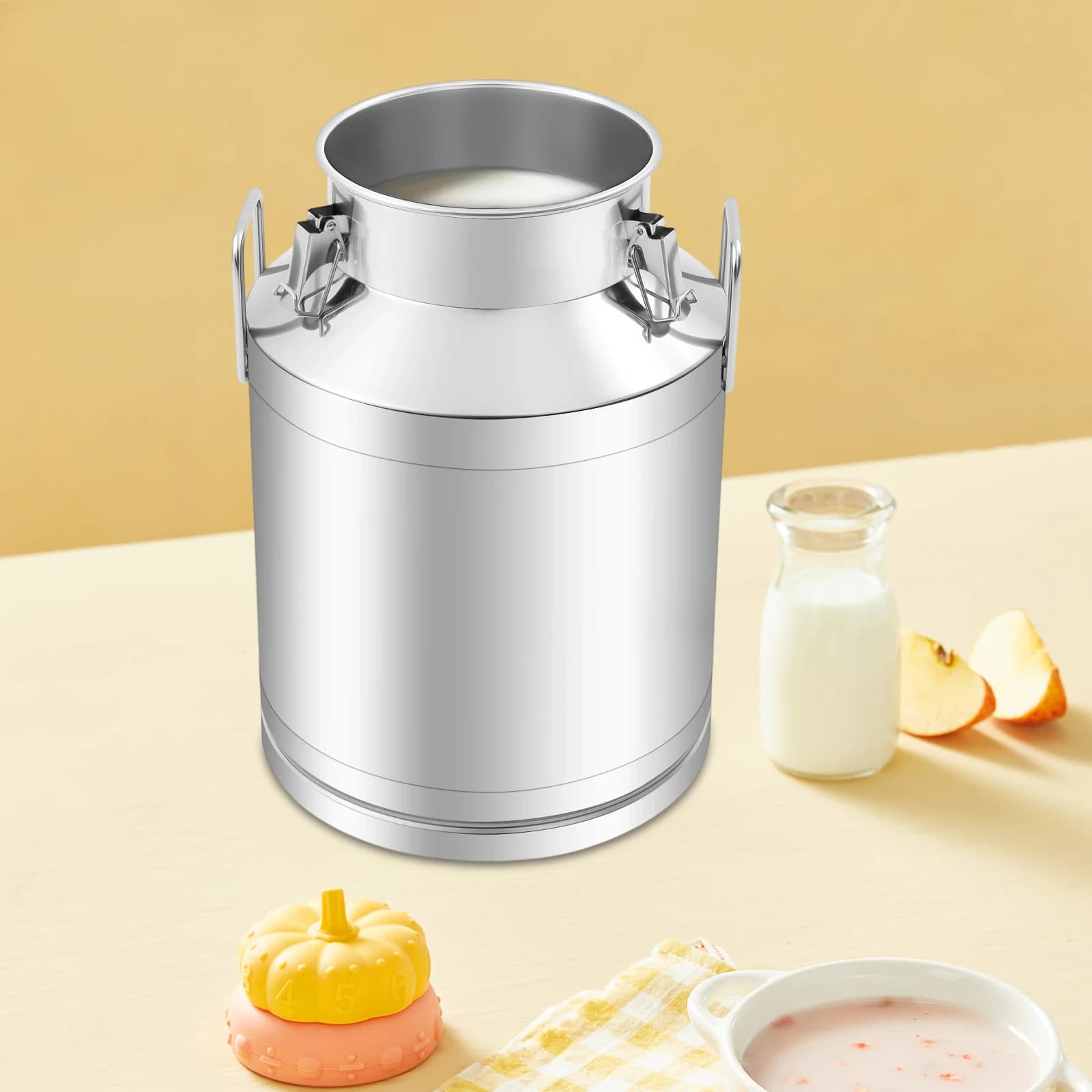 Contenitore per Latte in Acciaio Inox da 50L per Conservare Olio, Ghee, Latte, Vino, Alimenti Umidi e Cereali, Uso Commerciale e Domestico