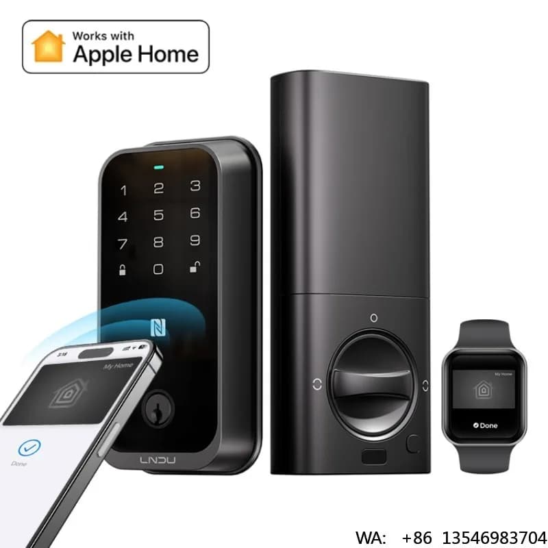 Serratura Intelligente LNDU HK01W per Porta Principale con NFC, Wifi, Carta IC, Password, Impronta Digitale e Biometrica, Compatibile con HomeKit