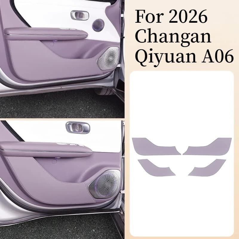 Custom Fit For 2026 Changan Qiyuan A06 Car Door Anti-Kick Mat Wear Resistant Leather Interior Guard Anti Dirty Protective Pads