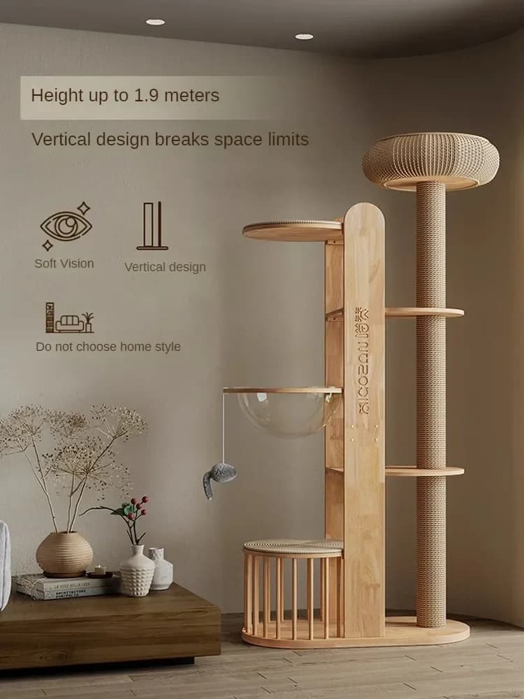 Cat Tree Cat Tower mobili per animali domestici la capsula non occupa spazio Cat Scratching Board telaio da arrampicata in legno massello