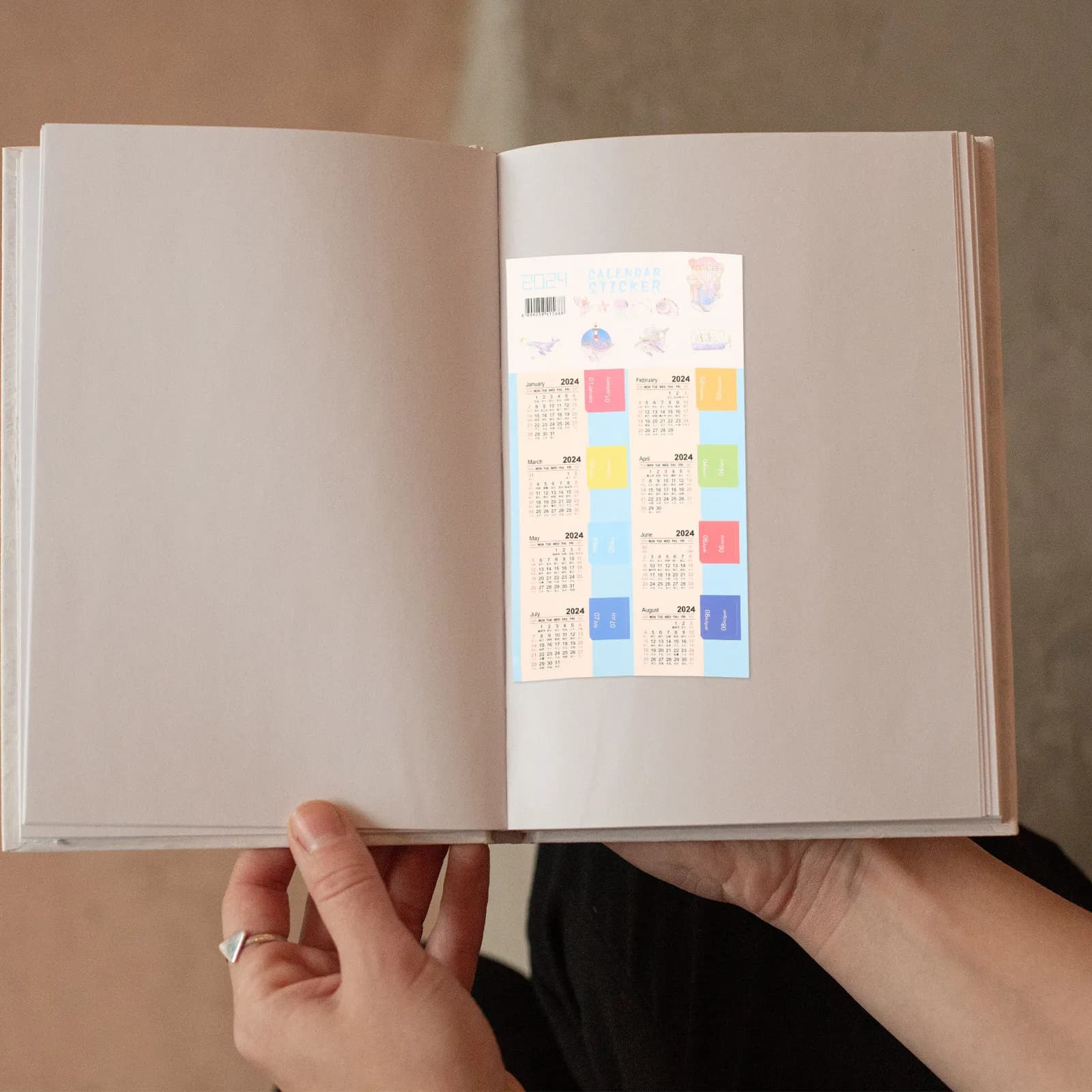 9 confezioni di adesivi per calendario, etichette colorate per agenda mensile, etichette per indice in stile segnalibro per l'organizzazione quotidiana degli appunti nel taccuino