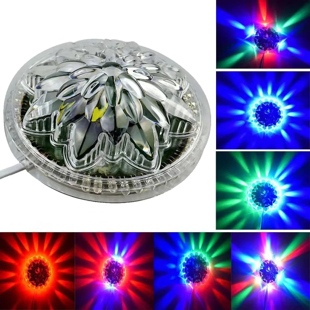 Proiettore Laser RGB a Forma di Girasole 8W, Luce da Discoteca per Palcoscenico, Lampada da Festa Attivata dal Suono per DJ, Illuminazione di Sfondo per Natale