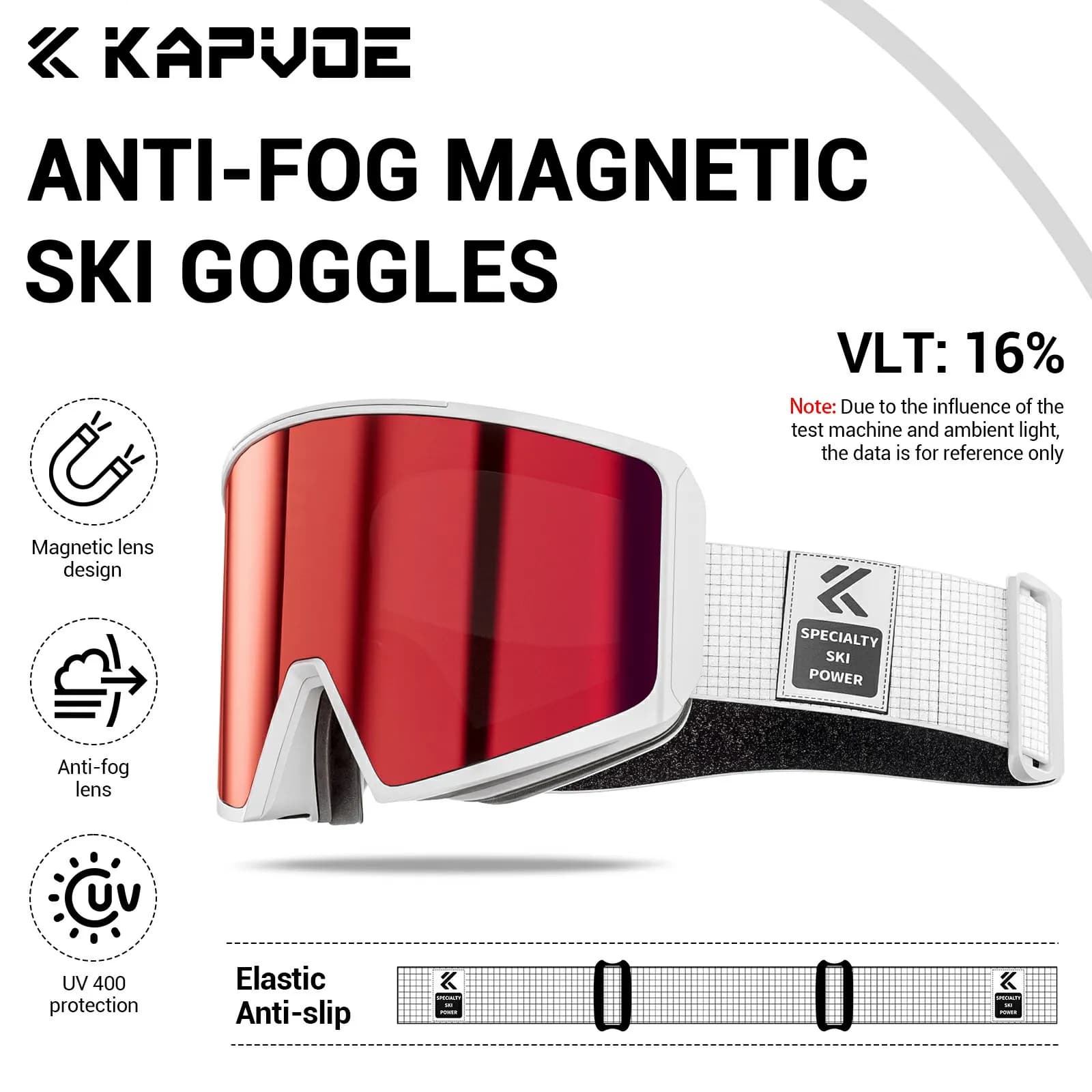 Kapvoe Occhiali da sci fotocromatici Snowboard Maschera antiappannamento Donna Uomo Occhiali magnetici UV400 Proteggi occhiali da neve Motoslitta Inverno