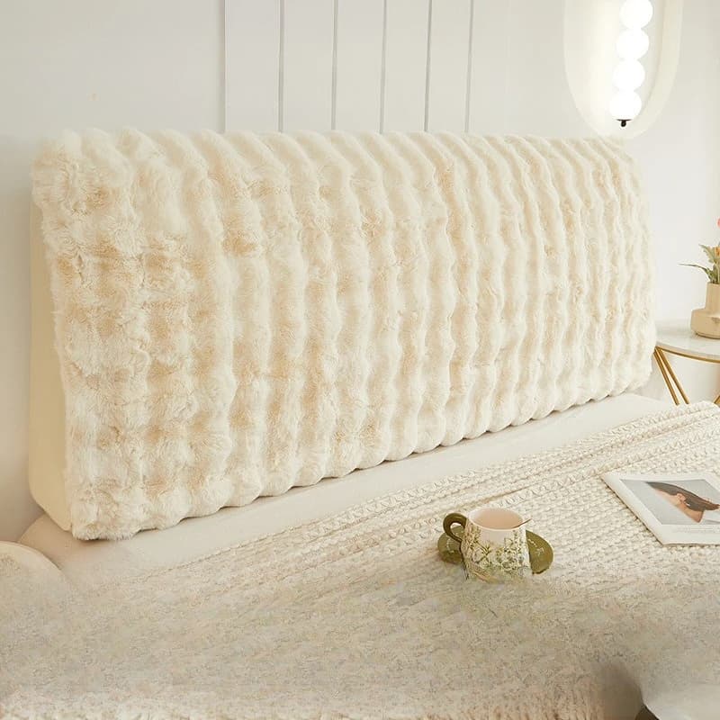 Soft rabbit fur headboard Universal protection for thick winter sofa