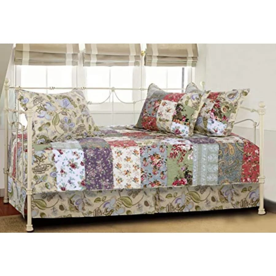 Set Letto Divano Trapuntato in Patchwork 100% Cotone Autentico