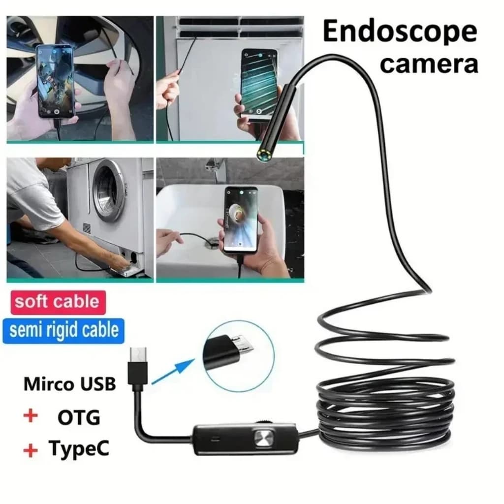 Endoscopic Camera 3 in 1 - USB Camera Type C for Android, PC, Smartphone and Car Inspection
