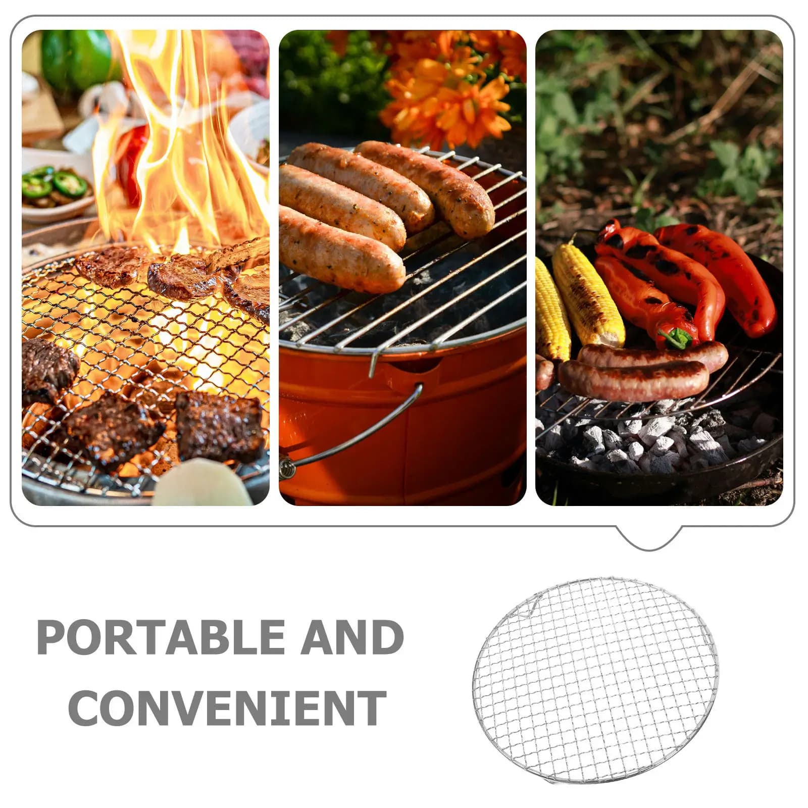 Griglia Rotonda in Acciaio Inossidabile con Gambe per Friggitrice ad Aria, Forno, Cottura a Vapore, Barbecue, Raffreddamento e Arrosto di Verdure