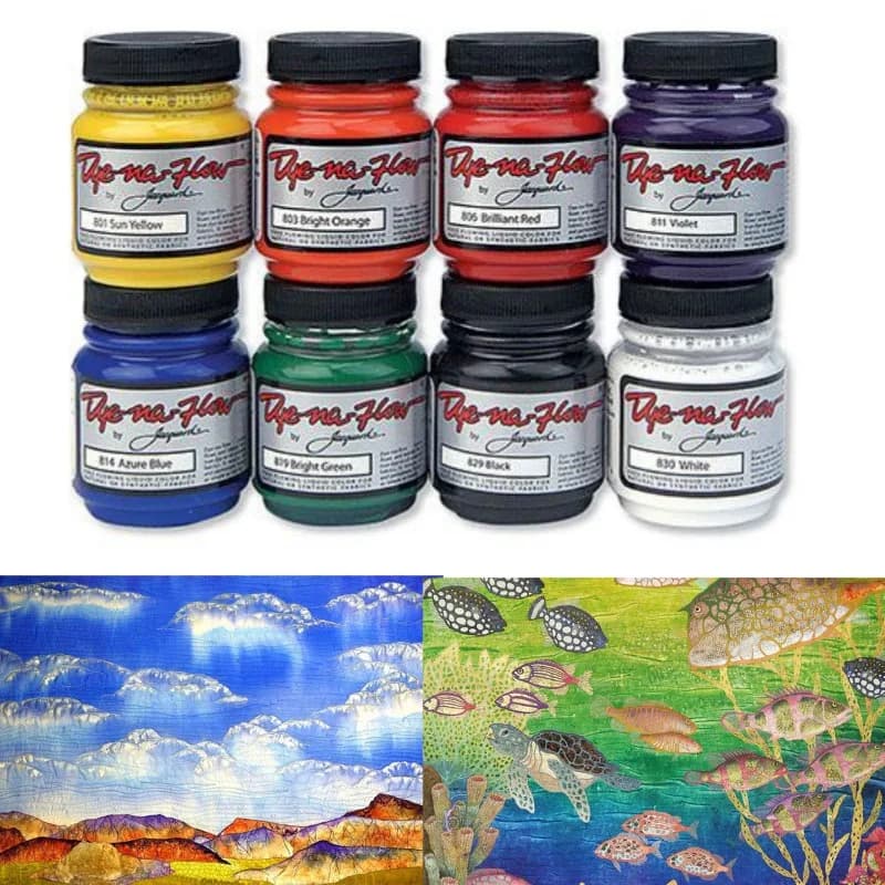 Multifunctional Permeation Acrylic Paint Set High Chroma/Transparency Liquid Fabric Pigment DIY Painting Tie-dye Art Creation
