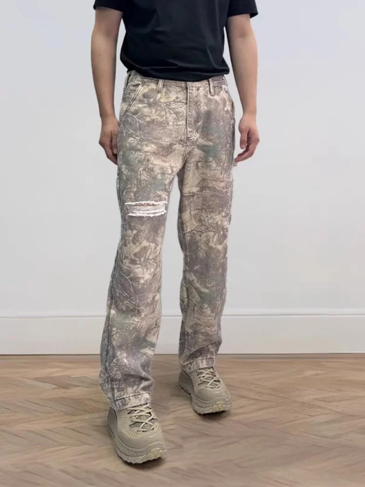 2025 Trashy Y2K 2000S Streetwear Vintage Grey Baggy Ripped Jeans Pants For Men Clothing Hip Hop Long Trousers Pantalones Hombre
