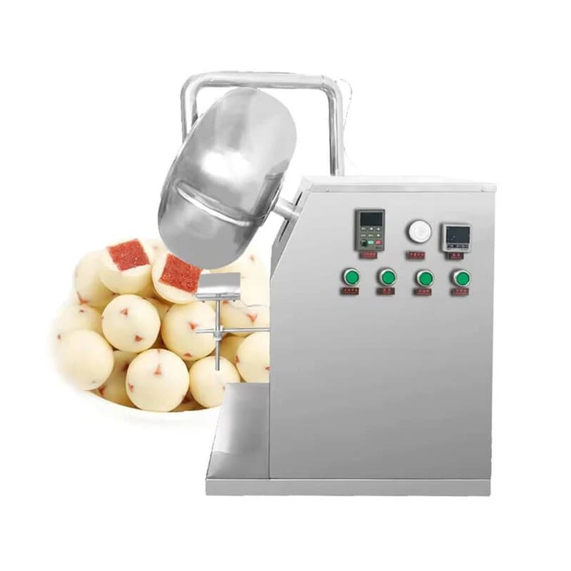 Macchina per rivestimento di semi di fiori, uvetta, cioccolato e caramelle con controllo della frequenza BY-400B, diametro interno ed esterno di 400 mm, riscaldamento elettrico.