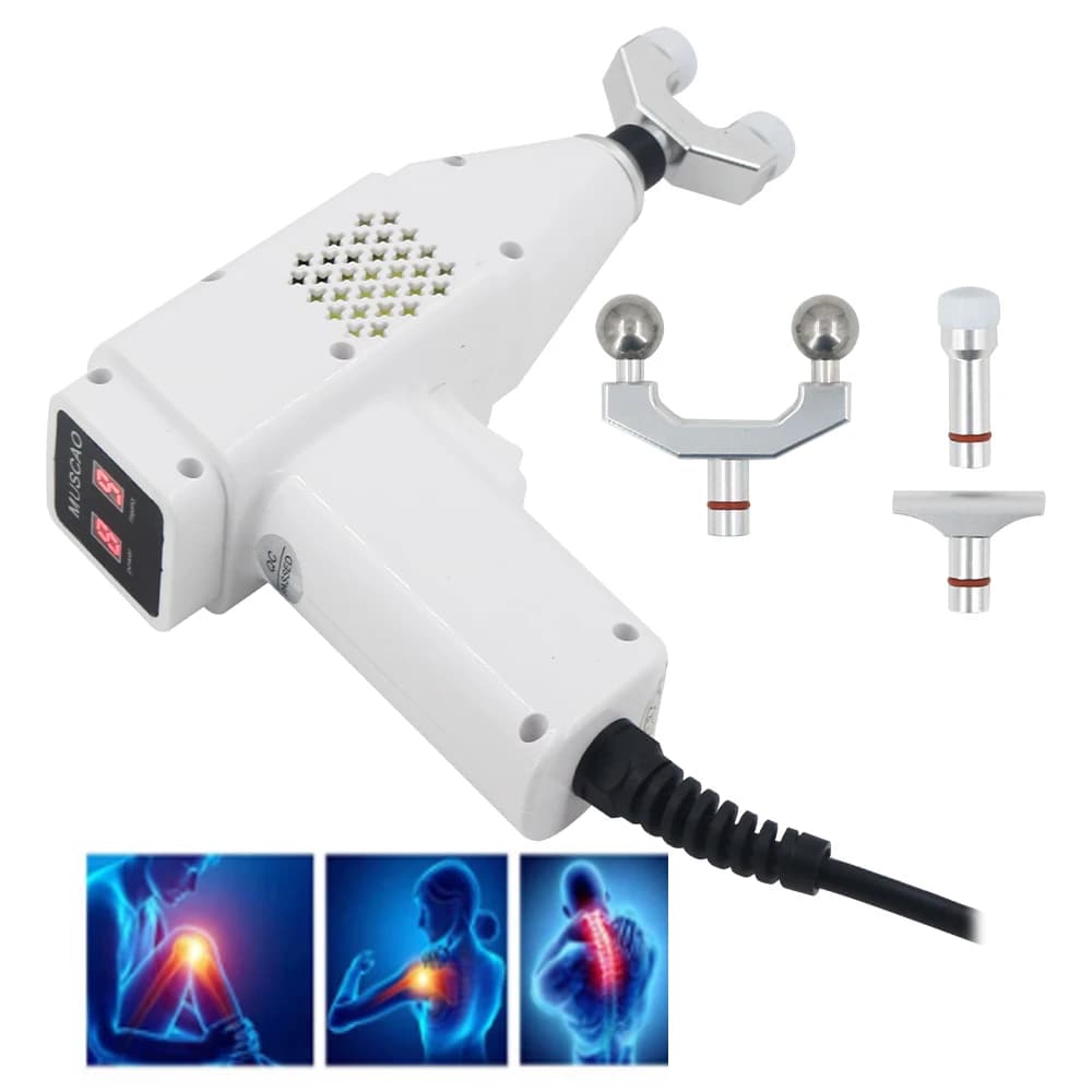 Electric Chiropractic Adjustment Tools 4 Heads Therapy Correction Massage Health Care Spine Massage Gun Chiropractical Devices