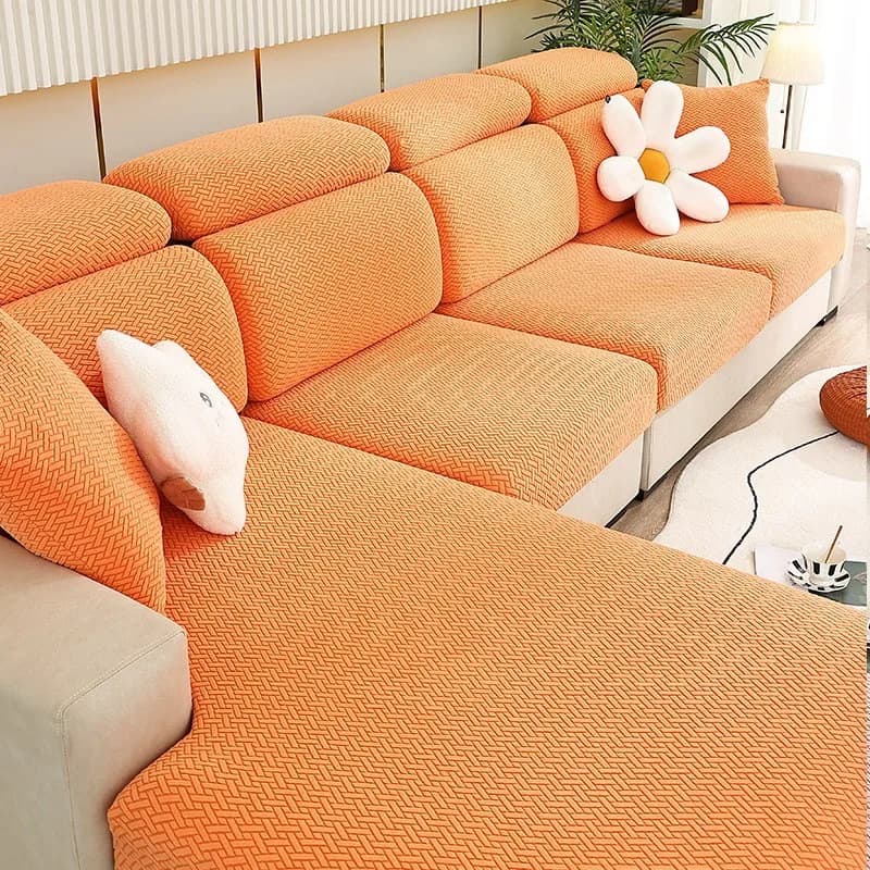 Universal Fit Sofa Cover Full Wrap Non-Slip Cushion Protector Three Piece Set Plant Floral Patterned Fabric Sofa Lid