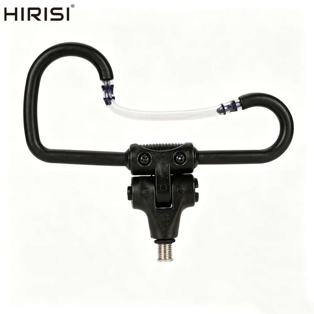 HIRISI Supporto per Canna da Pesca alla Carpa con Cavo di Sicurezza 360 ° Portacanna Regolabile con Filettatura 3/8" per Supporto Canna da Pesca e Accessori