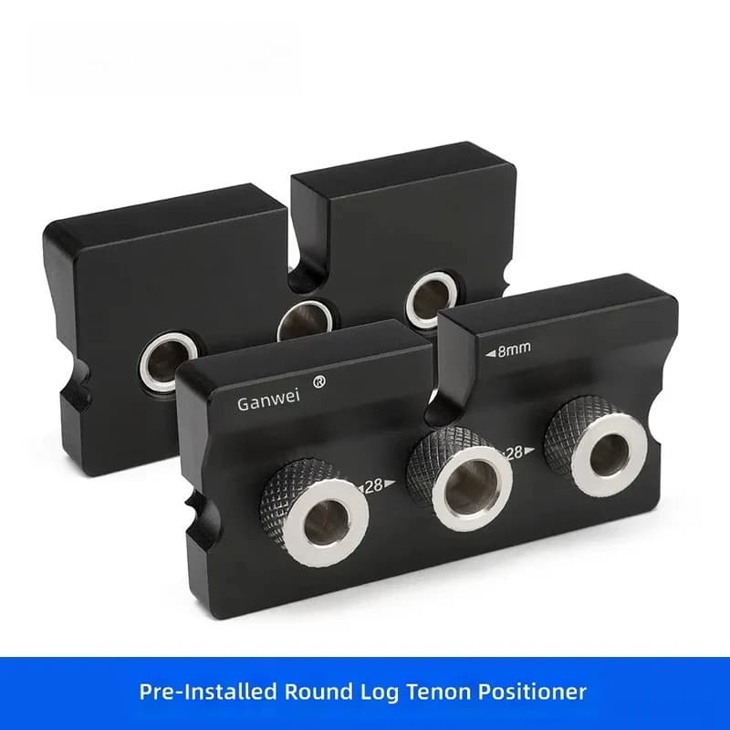 3 in 1 Embedded Woodworking Connector Round Tenon Punching Positioner 2 in 1 Falcon Joint Locator Tool for Furniture Assembly