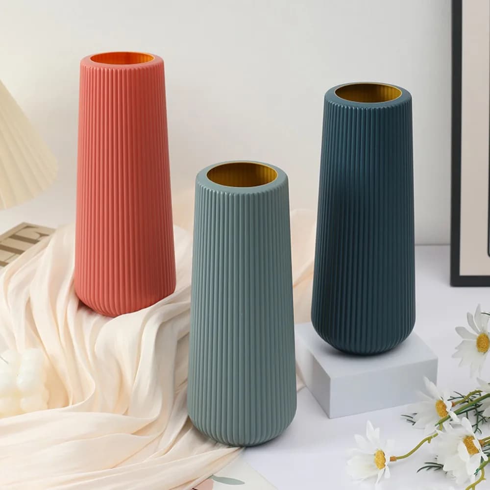 Vaso da fiori in plastica Moda stile nordico Vaso da fiori in ceramica imitazione Moderna composizione floreale anticaduta Soggiorno