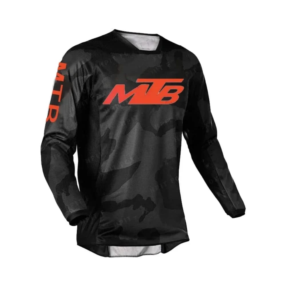 Maglia a Maniche Lunghe da Ciclismo per Uomo, Traspirante e ad Asciugatura Rapida, T-Shirt Sportiva per MTB e Allenamento Fuoristrada