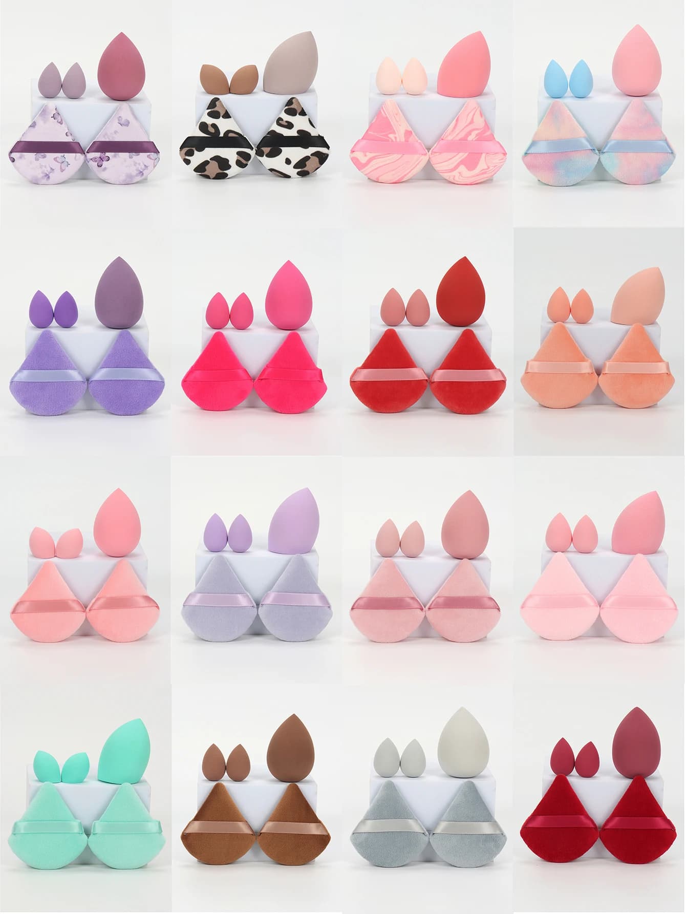 Set of 5 sponges for professional make-up: soft, delicate and multi-purpose tools for the perfect application of foundation, powder and lighthouse