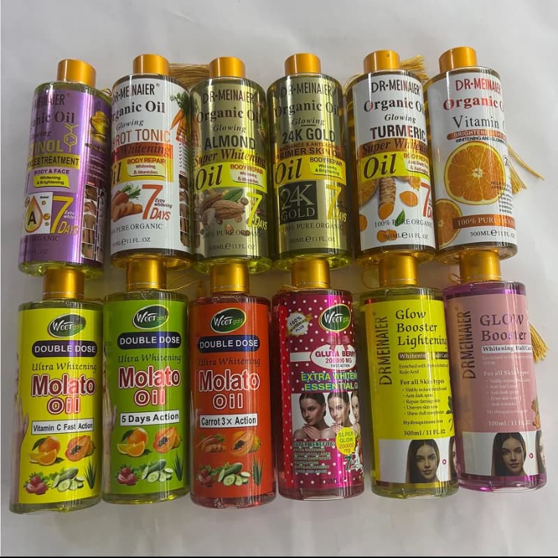 Body Massage Oil 300ml, Rassoda and Illumina Skin, Reduces Haircuts and Scures, with Arbutin and Kojico Acid