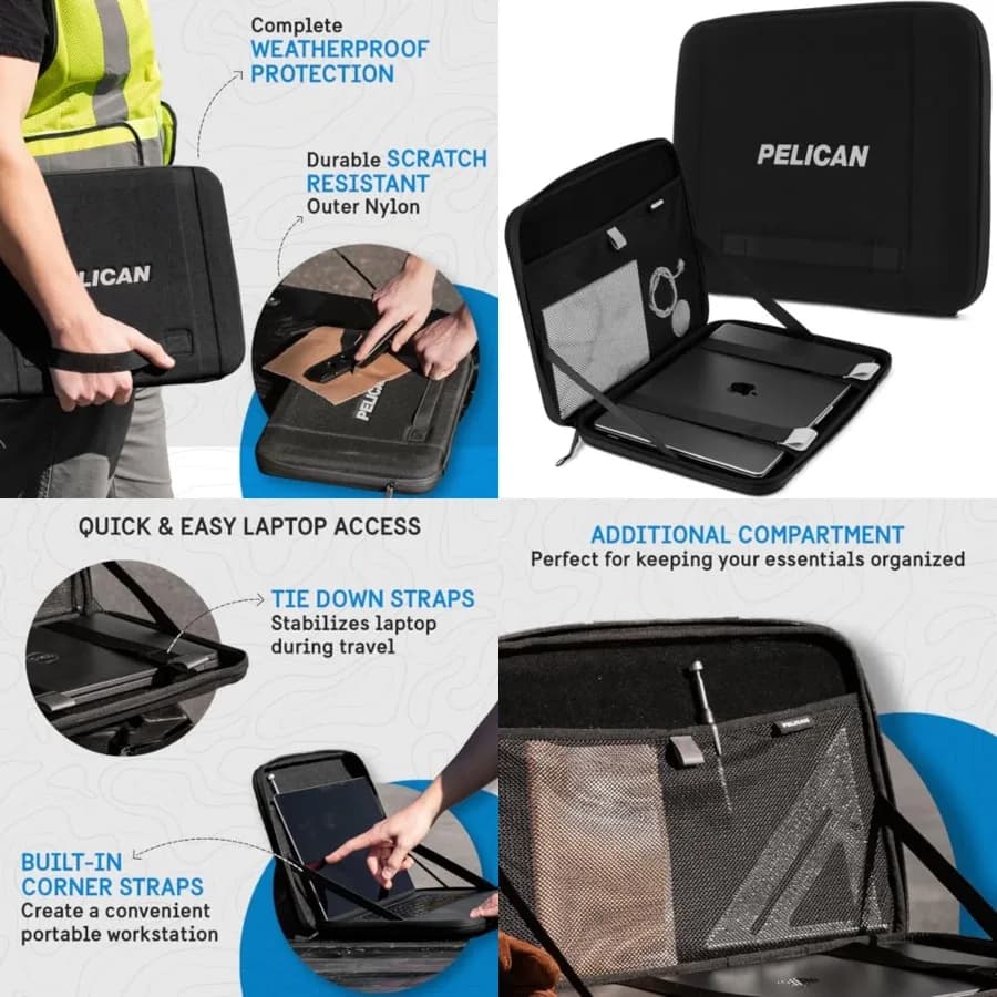 Borsa/Custodia per laptop Adventurer - Maniglia elastica per il trasporto, Chiusura con cerniera sicura, Impermeabile, Antigraffio, Custodia per laptop resistente per A