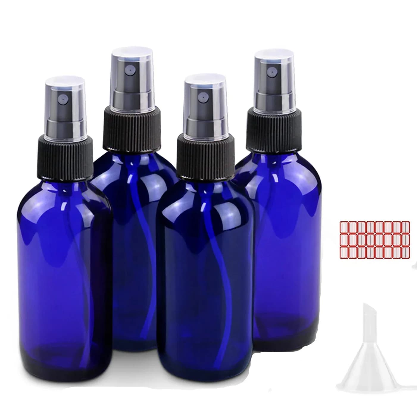 Flacone spray in vetro blu da 1 pezzo da 5 ml / 100 ml con nebulizzatore per olio essenziale da viaggio portatile ricaricabile