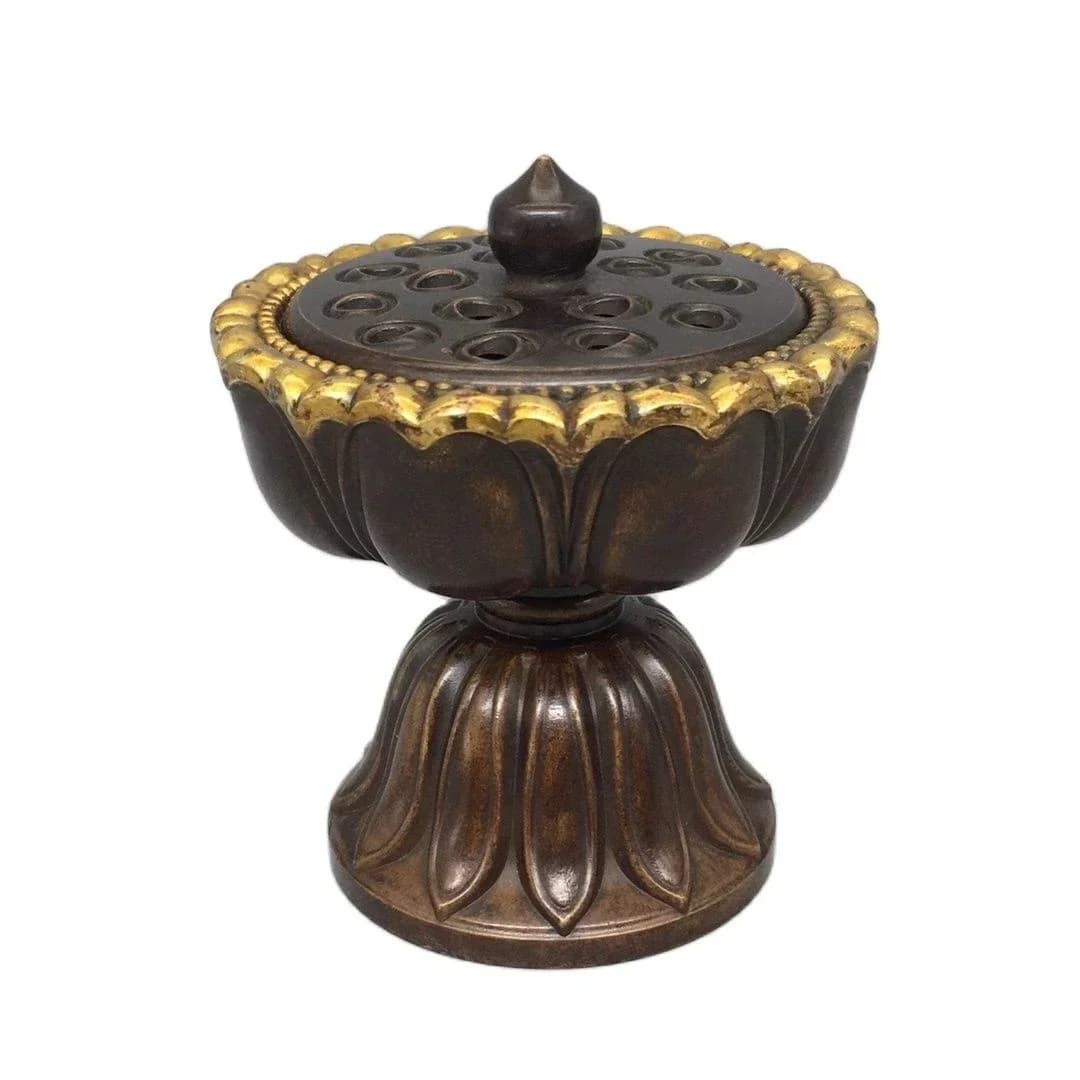 Home Decorations Baractol Gifts, Ancient Collection Old Chinese gold bronze incense with lotus seeds/metal incense burner