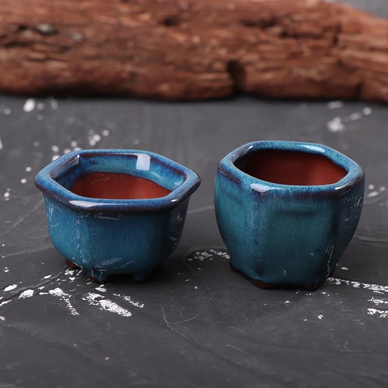 *Mini Plant Pots Flower Pot With Holes Garden Chinese Style Bonsai Flowerpot Purple Sand Craft Plant Pot Planter Home Decoration